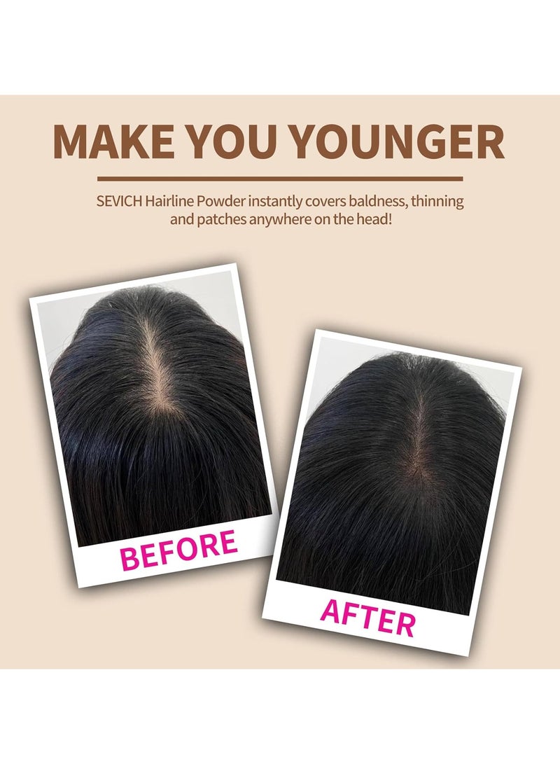 Sevich Instantly Hairline Shadow - Powder for Grey Hair Root Touch Up, Thinning Hairline & Eyebrows/Beard Line, Windproof & Sweatproof, Brown - Image 4