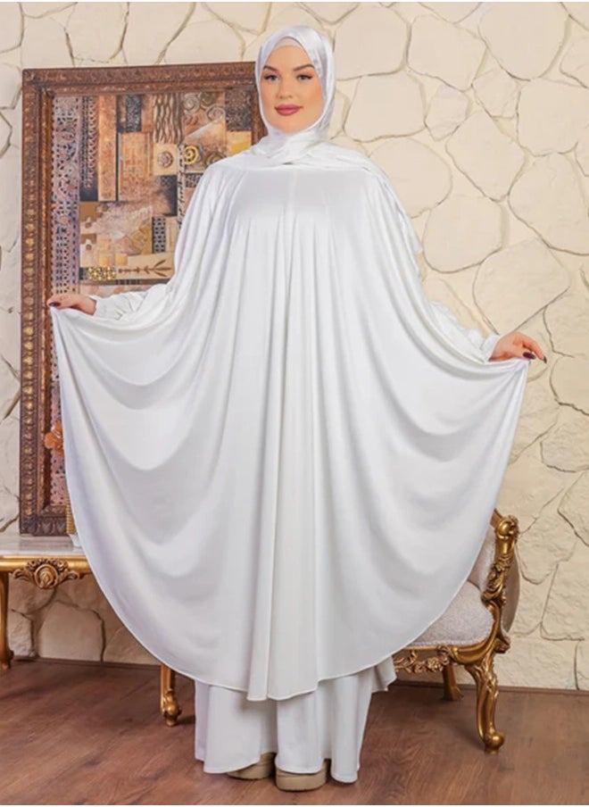 زمرد - ثوب صلاة توينز كريب ليكرا عملي مع غطاء الرأس من زمرد فاشون - Image 1