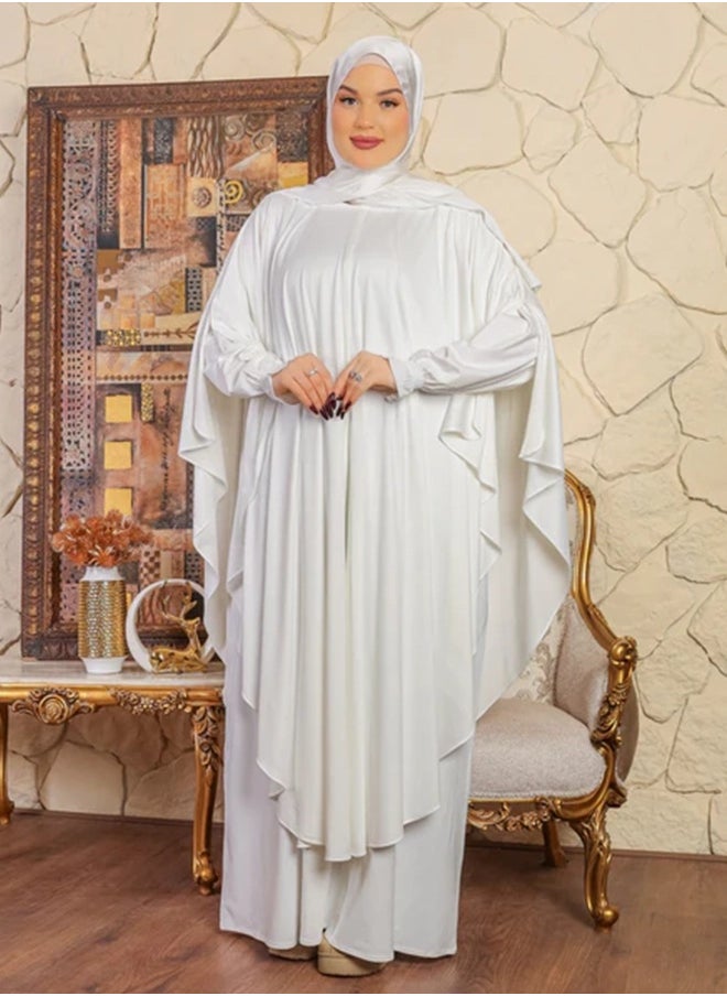 زمرد - ثوب صلاة توينز كريب ليكرا عملي مع غطاء الرأس من زمرد فاشون - Image 1