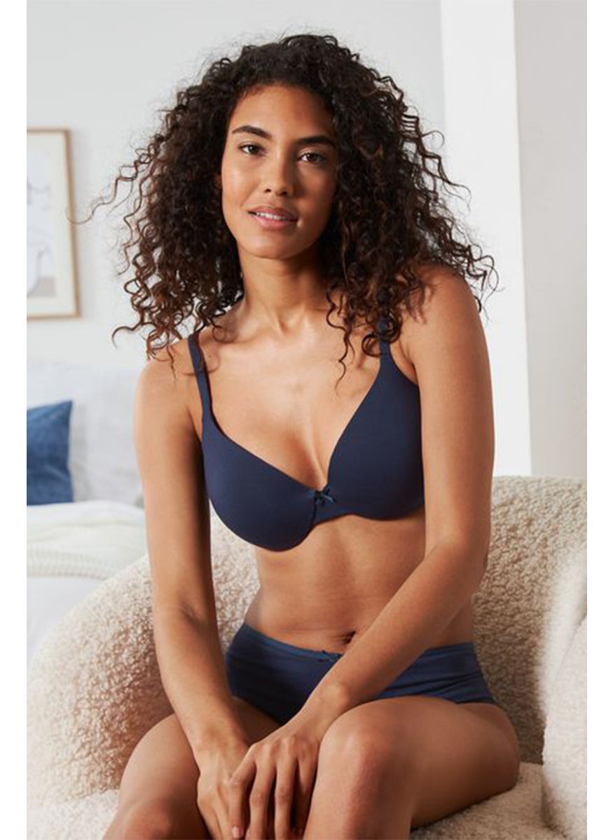Tchibo - Women Padded Plain Bra, Navy Blue - Image 1