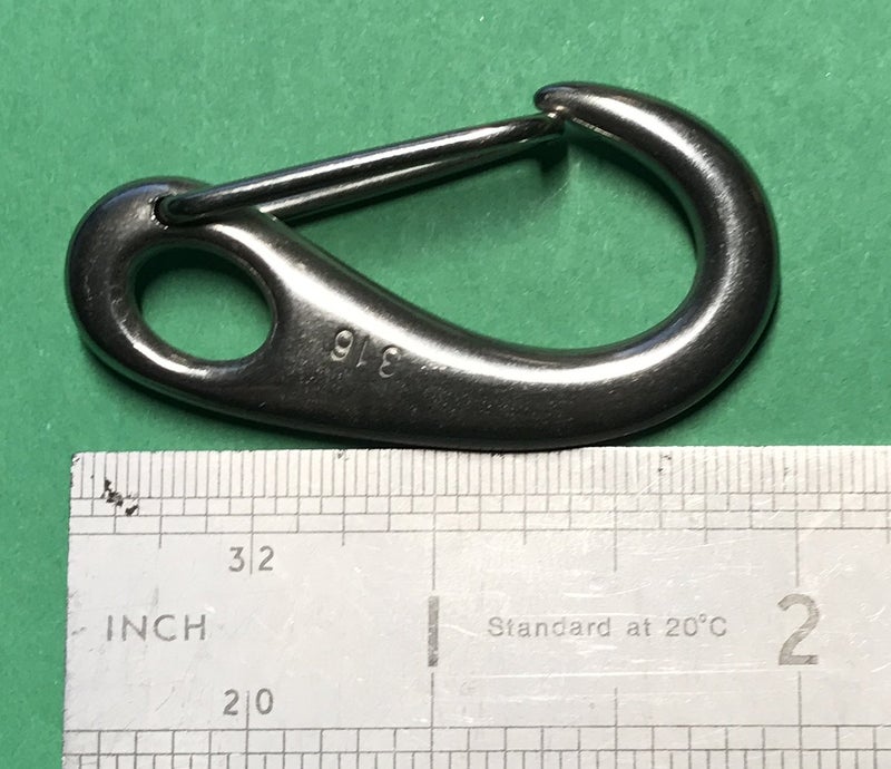 US Stainless 3 Pieces Stainless Steel 316 Spring Snap Lobster Claw 2" Marine Grade - Image 3