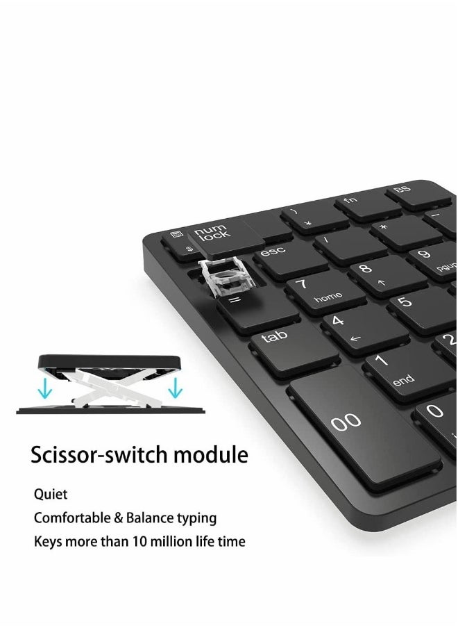 Generic - 26 Keys Bluetooth Wireless Number Pad Rechargeable 10Key 2.4GHz Numeric Keypad Efficiently Data Entry with BackSpace for Laptop Desktop MacBook Pro Air iMac iPhone iPad - Image 1