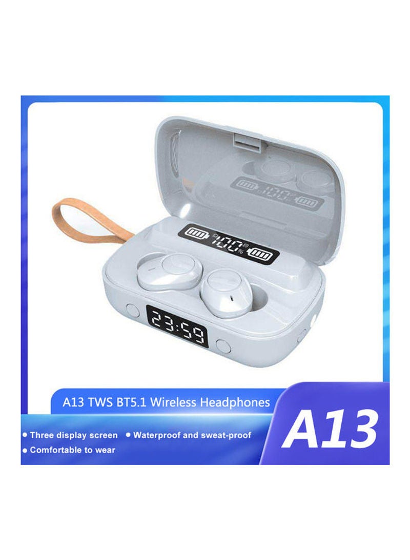 NIBEMINENT TWS BT True Wireless In-Ear Headphones With LED Digital Display White - Image 1