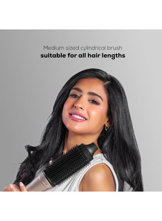 AirGlow Styling Brush – Professional Hot Air Brush for Smooth & Frizz-Free Styling – Advanced BLDC Motor – 560W Medium Barrel – Dual Voltage 100–240V Silver C10 Silver - view 2