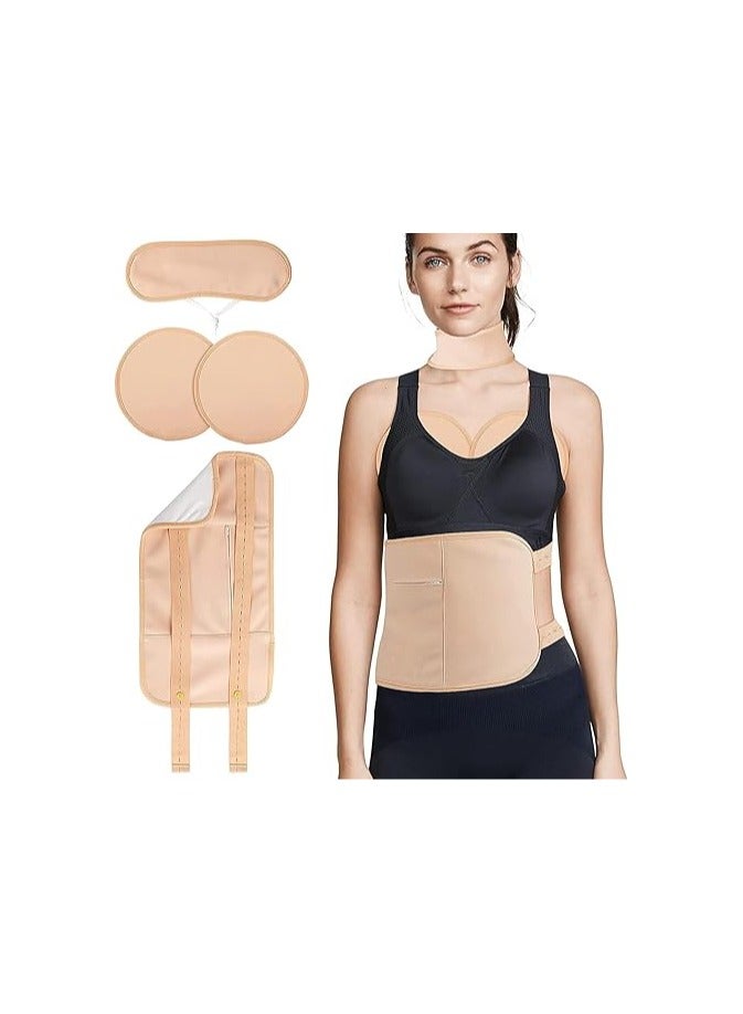 general 4Pack Castor Oil Pack for Chest, Neck and Liver, Reusable Compress Castor Oil Pack Wrap for Liver Detox with Adjustable Elastic Strap Flannel Cotton Machine Washable Anti Oil Leak - Image 1