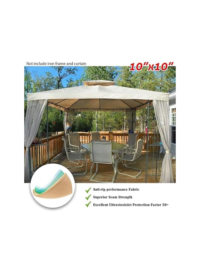 jaexest Canopies Gazebos Pergolas Gazebo Cover Replacement 3x3m Waterproof Patio Canopy Tent Top 10x10ft (Color : Khaki) - Image 5