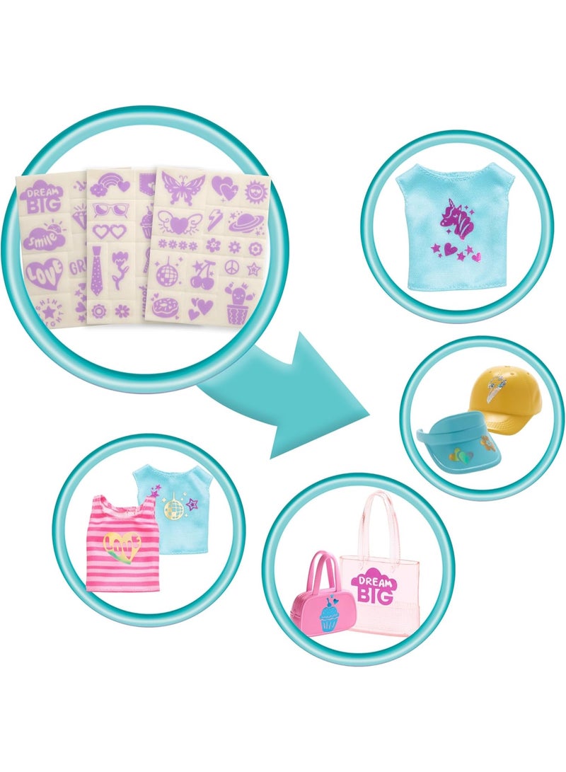Barbie Make & Sell Boutique Playset with Brunette Doll, Foil Design Tools, Clothes & Accessories - Image 4