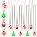Traplace 8 PCS Christmas Light Up Necklaces 4 Designs Ugly Sweater Party Supplies with LED Light Up Pendants Xmas Party Favors Cane Tree Snowman Santa Christmas Necklace for Holiday Celebrations - Image 2