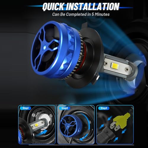 OTO2EYE 1 YEAR WARRANTY 80 Watt Super Bright H4 LED Headlight Bulb for Bike Scooter LED Light for Bike 8000 Lumens 10000 RPM Fan for Fast Cooling Full Aluminum Body Bike LED Light - Image 5