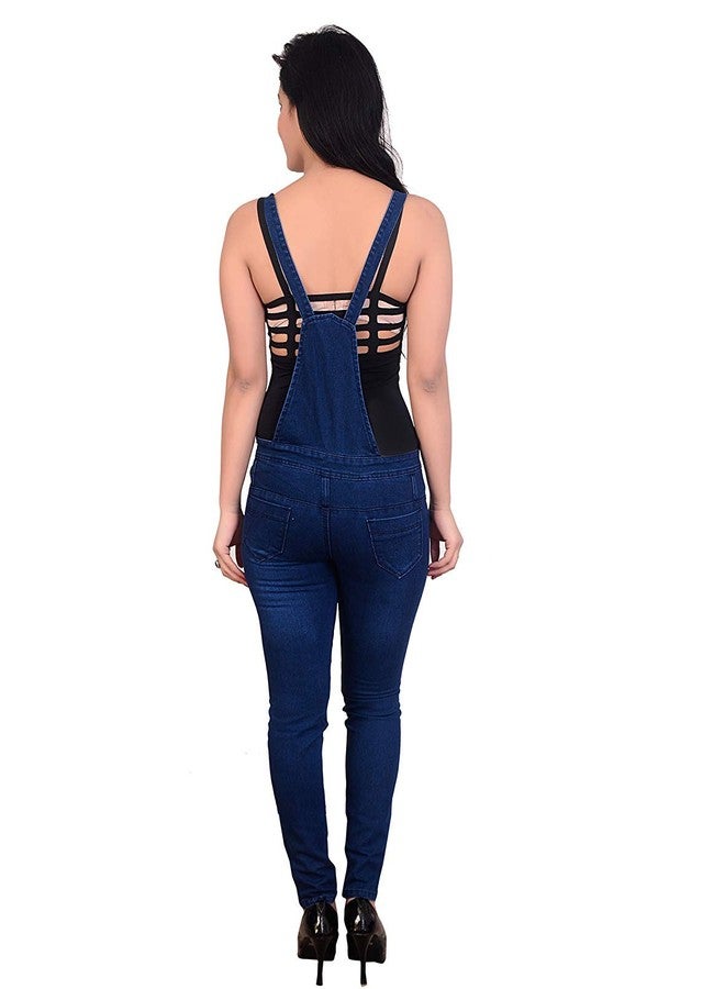 Malvina Girl's Denim Blue Dungaree (Blue, 34) - Image 4