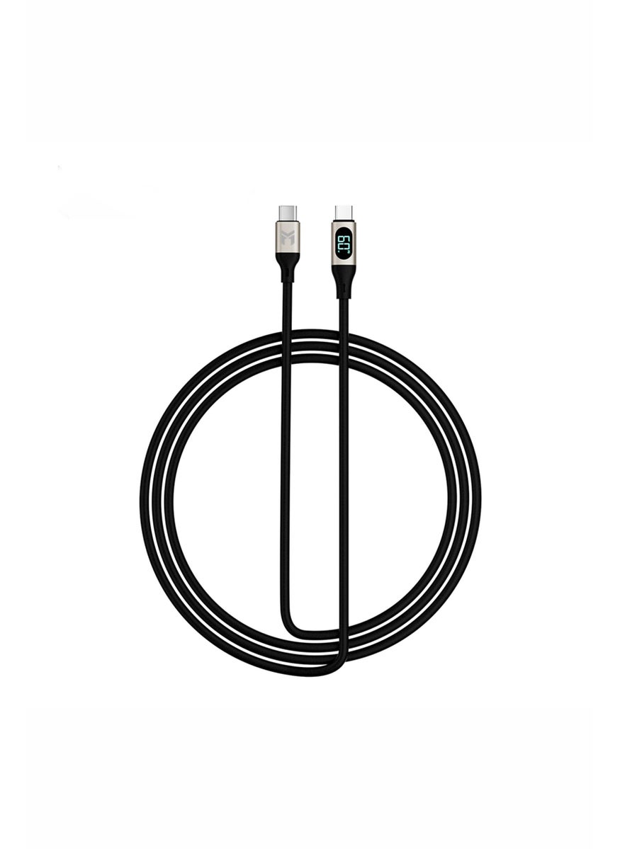 MOOGMAX MX061 1 Meter Type C Charging Rubber Cable, Black  - Image 2