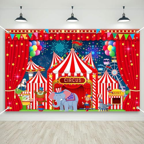 Mocsicka Carnival Backdrop Banner for Carnival Decorations Circus Backdrop for Carnival Theme Party Decorations Night Circus Tent Banner for Photography Background (Night, 70.8 x 43.3 Inch) - Image 1