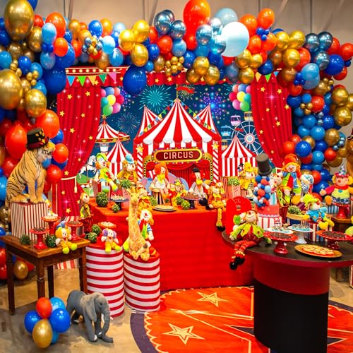 Mocsicka Carnival Backdrop Banner for Carnival Decorations Circus Backdrop for Carnival Theme Party Decorations Night Circus Tent Banner for Photography Background (Night, 70.8 x 43.3 Inch) - Image 3