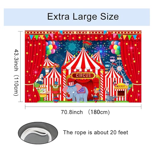 Mocsicka Carnival Backdrop Banner for Carnival Decorations Circus Backdrop for Carnival Theme Party Decorations Night Circus Tent Banner for Photography Background (Night, 70.8 x 43.3 Inch) - Image 4