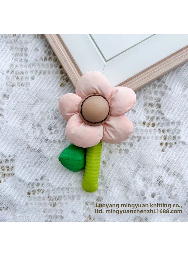 Tulip Flower Knitted Large Capacity Bag Decorative Gift Bag Women's Teacher's Day Women's Day Gift Knitted Bag-Color:Pink Flower-Size:20*36  - Image 1