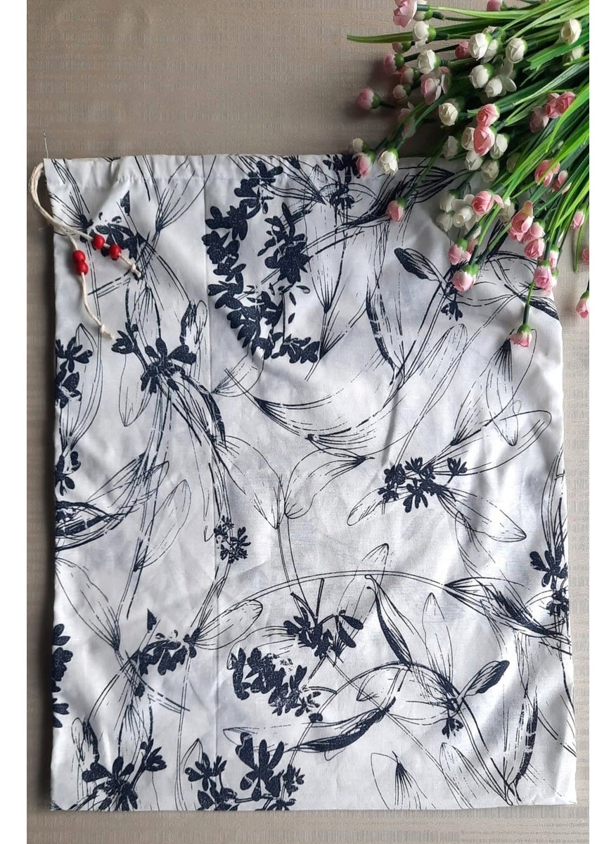 Navy Blue Floral Bread Bag - Hanging Drawstring Linen Bread Bag 50X40CM - pzsku/Z430E78C87D7BDD565A7FZ/45/_/1725895518/9bfdf422-eba3-4018-b248-e3b32358f6f1