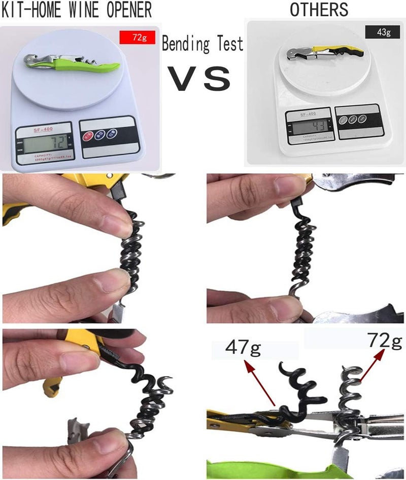 Kit-Home Professional Waiter Corkscrew Wine Openers Set (4 PCS),Upgraded With Heavy Duty Stainless Steel Hinges Wine Key for Restaurant Waiters, Sommelier, Bartenders - Image 4