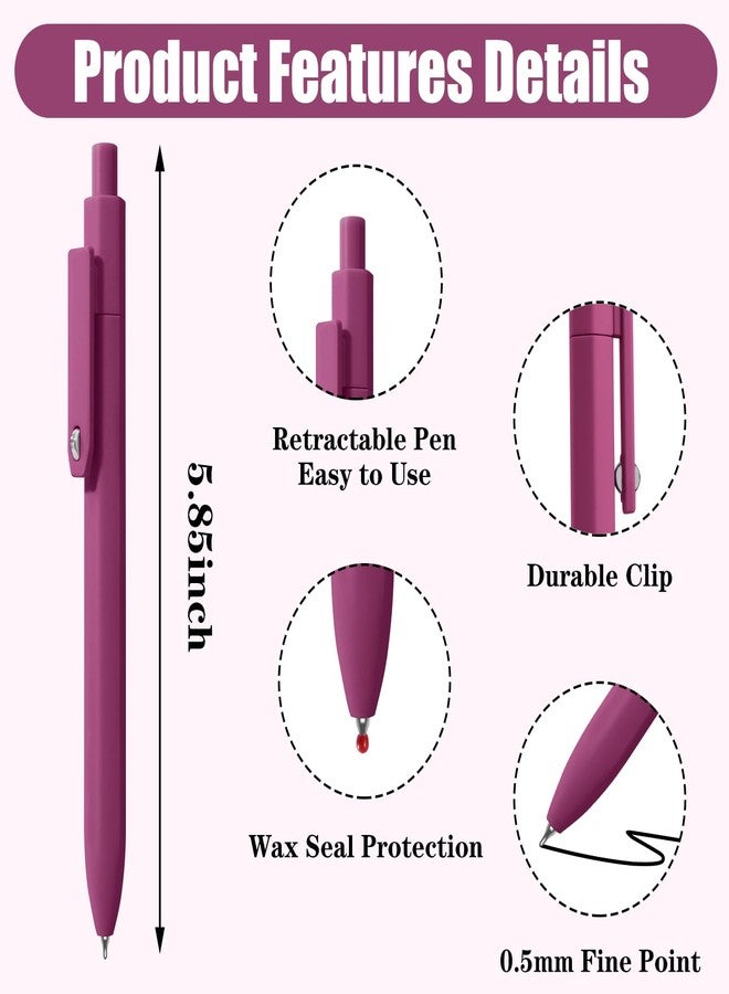 Vitoler Gel Pens,0.5 mm Black Ink Pens,8pcs Smooth Writing Pens for Bible,Retractable Quick Dry Pen for Women,Fine Point Pen for Office Desk Accessories - Image 5