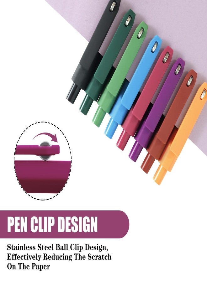 Vitoler Gel Pens,0.5 mm Black Ink Pens,8pcs Smooth Writing Pens for Bible,Retractable Quick Dry Pen for Women,Fine Point Pen for Office Desk Accessories - Image 2