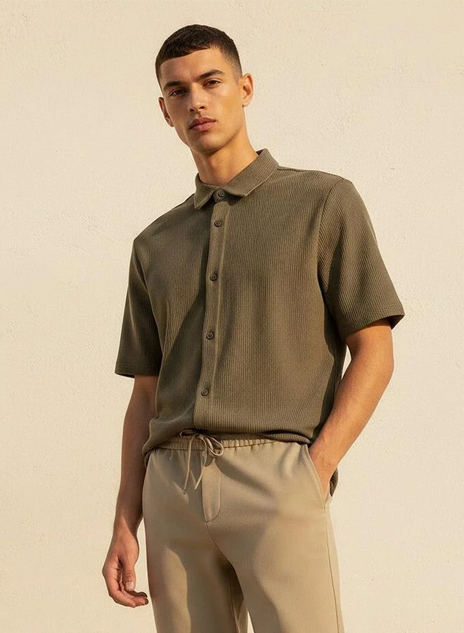 Splash FAV Smart Regular Fit Textured Shirt