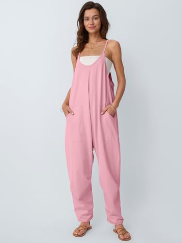 AUTOMET Jumpsuits for Women Casual Summer Outfits Rompers Comfy Beach Vacation Trendy Overalls Jumpers Fashion Clothes 2025 Pink S - Image 2