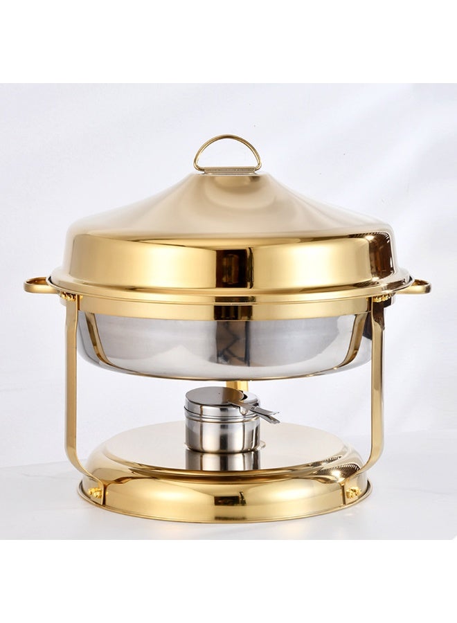 Morlife Stainless Steel Chafing Dish with Hanging Cover, Catering Buffet Warming Container Set Includes Food Pan, Water Pan, Fuel Holder, for Party Wedding Buffet Equipment，Gold - Image 4