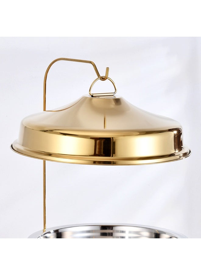Morlife Stainless Steel Chafing Dish with Hanging Cover, Catering Buffet Warming Container Set Includes Food Pan, Water Pan, Fuel Holder, for Party Wedding Buffet Equipment，Gold - Image 3