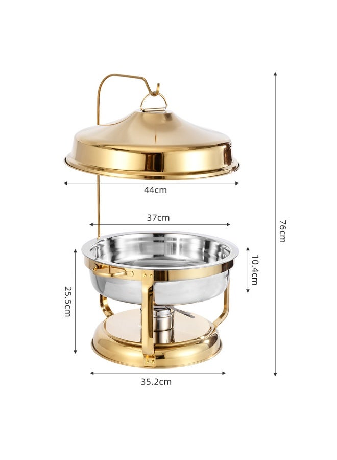 Morlife Stainless Steel Chafing Dish with Hanging Cover, Catering Buffet Warming Container Set Includes Food Pan, Water Pan, Fuel Holder, for Party Wedding Buffet Equipment，Gold - Image 5