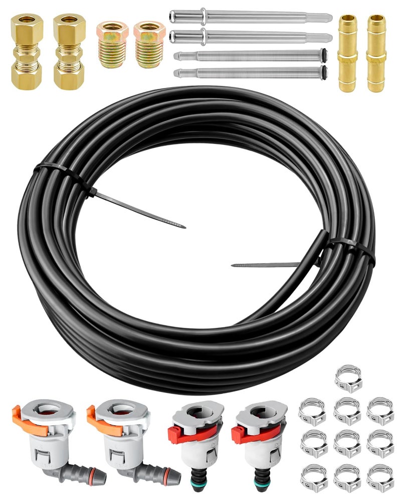 QAGGUM 23Pack 25Ft Fuel Line Repair Kit Replace FLK56 Nylon Fuel Line Quick Connector HighPerformance Tubing for Fuel System Repairs and Upgrades 516 8mm - Image 2