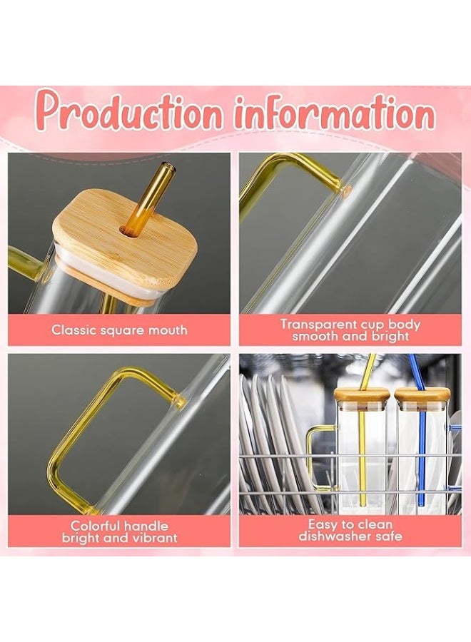طقم 2 قطع مج ايس كوفي زجاج بشاليموه مع يد ملونة (تاتي باللون متعددة ) مع غطاء خشب بامبو مج عصير زجاجي مع شفاطة ماصة وغطاء خشبي - أكواب شرب مع أغطية من البامبو وشفاطات، كوب زجاج للقهوة المثلجة والحليب واللبن والمشروبات والكوكتيل والسموزي كوب شرب شفاف للعصير والحليب- مجات زجاج مع شاليموه - ماج مع غطا خشب - مج ايس كوفي زجاج بشفاط و غطاء خشب - مج ايس كوفي زجاج بشاليموه علي شكل برطمان - Image 5
