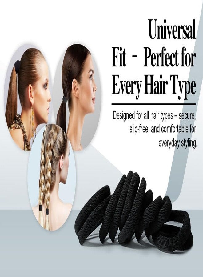 كان برنسيس ربطات شعر سوداء من كانبرينسيس، ناعمة، عالية الجودة، مرنة، لا تسبب أي ضرر، بدون خياطة، ناعمة، قابلة للتمدد، مانعة للانزلاق، مصنوعة من القطن والمطاط، مناسبة للشعر الكثيف والخفيف، حاملات ذيل الحصان، ربطات شعر مطاطية، للرجال والنساء والأولاد والبنات (40 ربطة). - Image 5