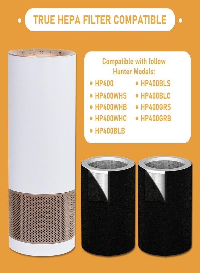 Allisfresh H-PF400 HEPA Filter Replacement Kit Compatible with H-HF400-VP H-PF400 Hunter HP400 Cylindrical Tower Air Cleaner Purifier, 2 HEPA Filters + 8 Pre-Carbon Filters - Image 4