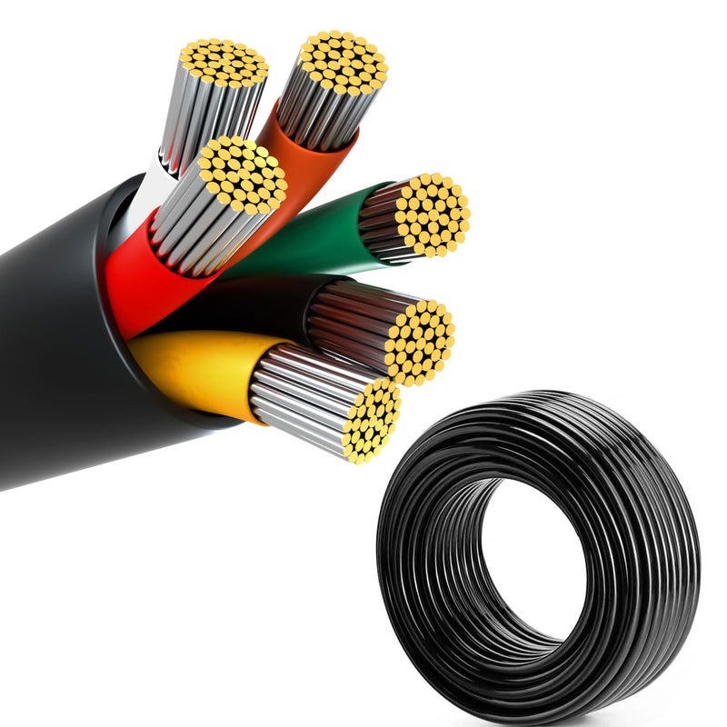 22 Gauge Wire 6Conductor Electrical Wire 22 AWG Stranded Flexible PVC Tinned Copper 226 Cord Extension Cable is Used for LED Lamp Lighting Automotive Speaker Audio Power etc 33FT 10M