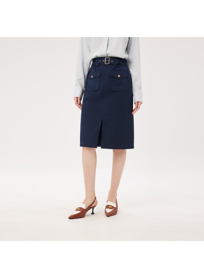 Hush Puppies تنورة A-line بسيطة وعملية وسهلة العناية بأسلوب العمل في الخريف - Image 2