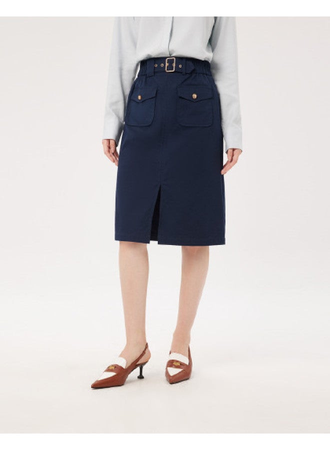 Hush Puppies تنورة A-line بسيطة وعملية وسهلة العناية بأسلوب العمل في الخريف - Image 1