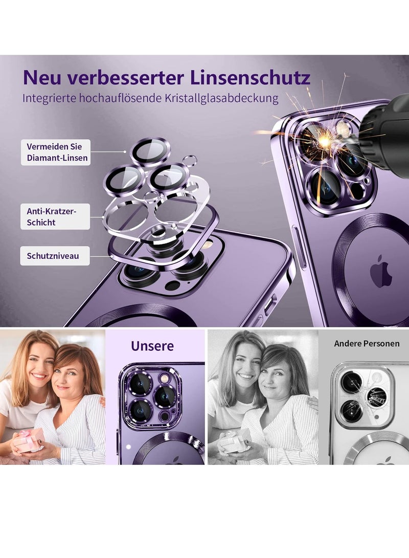 ELTRAZONE Magnetic Phone Case Compatible with iPhone 15 Pro max Case, Camera Lens Full Protection, Non-Yellowing Shockproof Ultra Slim Silicone Cover Support Wireless Charging - Image 5