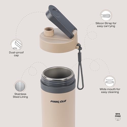 Pinnacle Prime Insulated Tiffin Box & Pixel Insulated Water Bottle Combo for Adults & Kids (400 ml & 400 ml) | Inner Stainless Steel Lunch & Bottle Set | Lunch Box for Office, School,Gift (Clay Beige) - Image 3