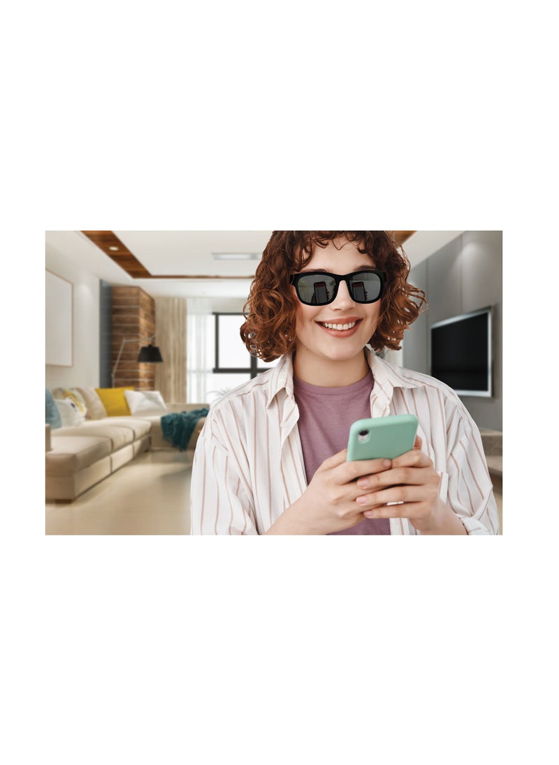 Xcell - Xcell SG 1 Stereo Wireless BT Sunglasses, UV400, Anti-Glare Polaroid Glasses,IP4 Waterproof, Voice calling up to 7hrs,High-Definition Audio Reception, Compatible with IOS/Android(Black) - Image 1