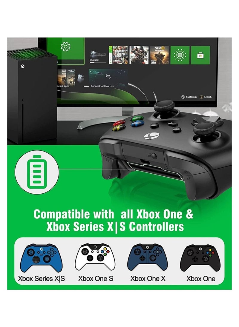 Rechargeable Battery Pack for Xbox Battery Pack Xbox One/S/X/Xbox One Elite/Xbox Series S/X, with 2 x 800mAh, USB Xbox One Controller Battery Charger Kit, Fast Charging, LED Indicator