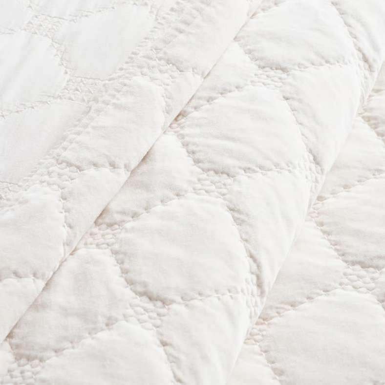 Pan Home Ivory Cotton Velvet Bedspread Set for Home - Image 3