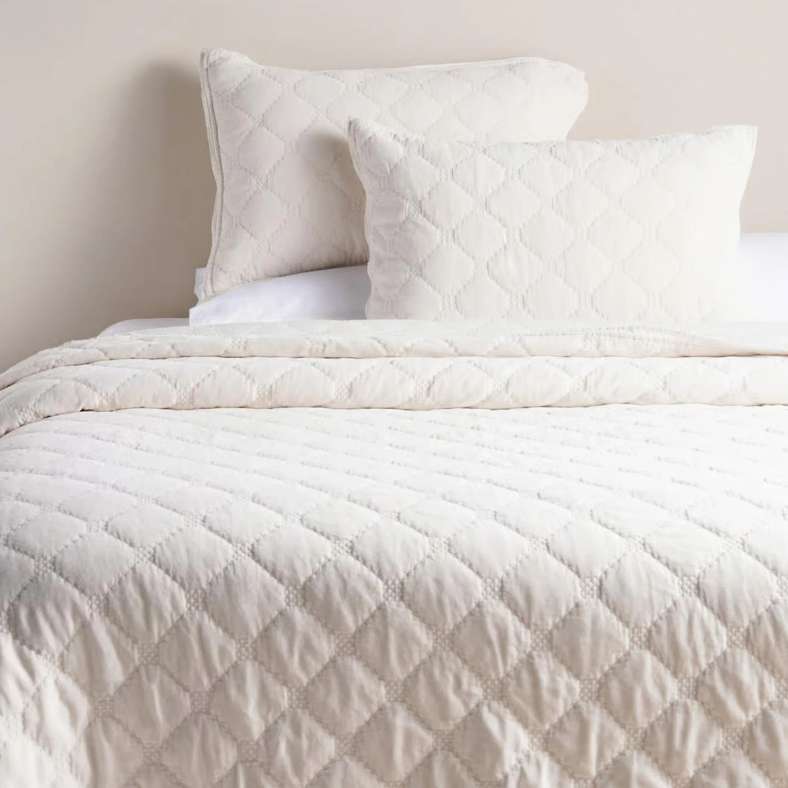 Pan Home طقم غطاء سرير من مخمل القطن العاجي للمنزل - Image 2