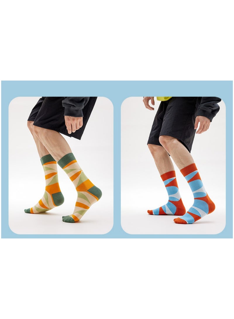 الحياةالبر تقالية جوارب رجالية عصرية ملونة بنقوش هندسية أنيقة مصنوعة من قطن ممشط فائق النعومة تسمح بالتهوية ومضادة للبكتيريا والروائح بتصاميم وألوان عشوائية تعبّر عن الأسلوب والشخصية - Image 4