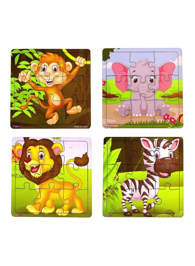 Fiddlys Kid'S Wooden Jigsaw Puzzle Games For Children & Kids Paperless Puzzle - 9 Pieces (Pack Of 4) Age 3+ - Image 1