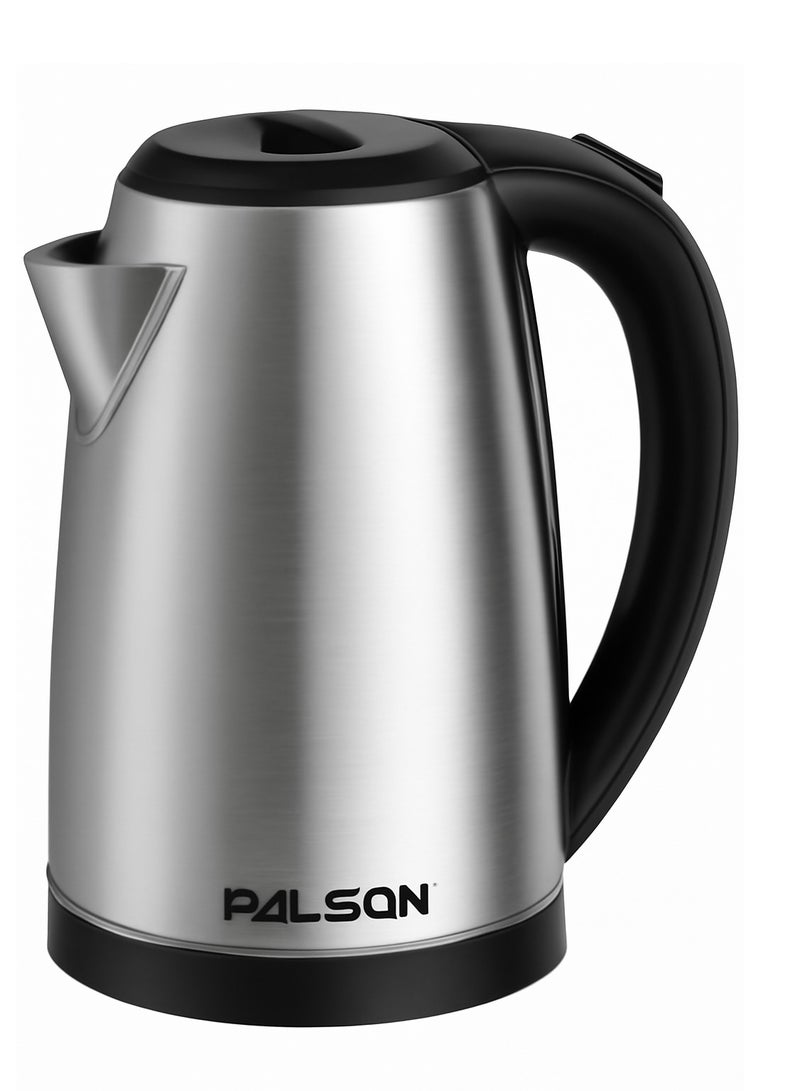 PALSON Stainless Steel Kettle 1.8L, 360° rotational base for easy handling, On/off switch with light indicator, Silver - 40040 - Image 1