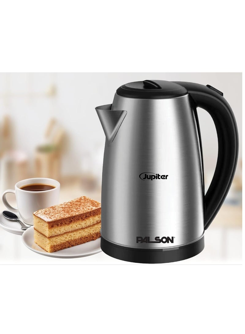 PALSON Stainless Steel Kettle 1.8L, 360° rotational base for easy handling, On/off switch with light indicator, Silver - 40040 - Image 2