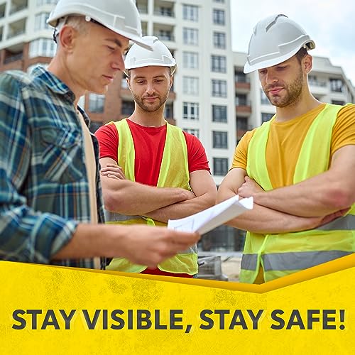 PeerBasics Safety Vests 10 Pack - Yellow Reflective High Visibility, Hi Vis Silver Strip, Men Women, Work, Cycling, Runner, Surveyor, Volunteer, Crossing Guard, Road, Construction, Neon (Mesh, 10) - Image 2