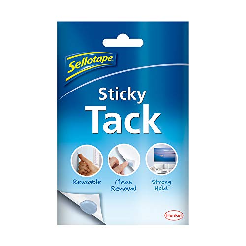 Sellotape Sticky Tack For Home & Office,Reusable Adhesive Ideal For Hanging Photos,Cards Or Decorations,Can Be Repositioned & Reused,Strong Hold,Easy To Use,No Mounting Needed,45G,Multicolor,18cm - Image 1