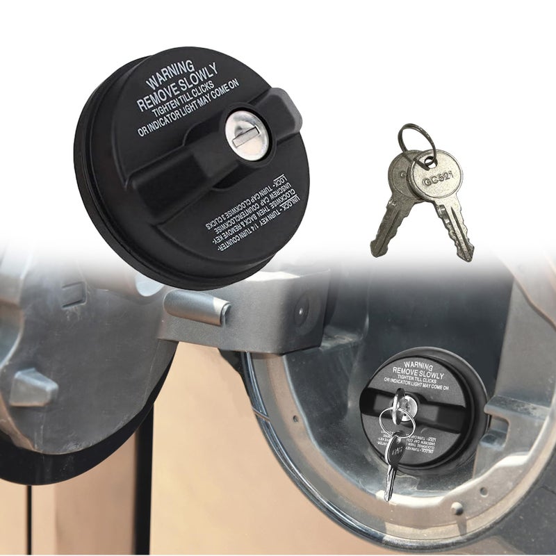 Gas Cap Fuel Cap, Locking Fuel Cap, Locking Fuel Tank Gas Cap 77300-47020, Locking Gas Cap with 2 Keys Suitable for Chevrolet Silverado Avalanche Camaro Toyota 4Runner Camry Corolla