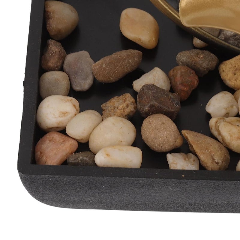 LOCKET Tabletop Water Fountain Home Decor Ornaments with Waterfall Desktop Leaf Fountains Deep Basin and Natural River Rocks Indoor Zen Relaxation for Office Living Room Bedroom Decor - Image 5