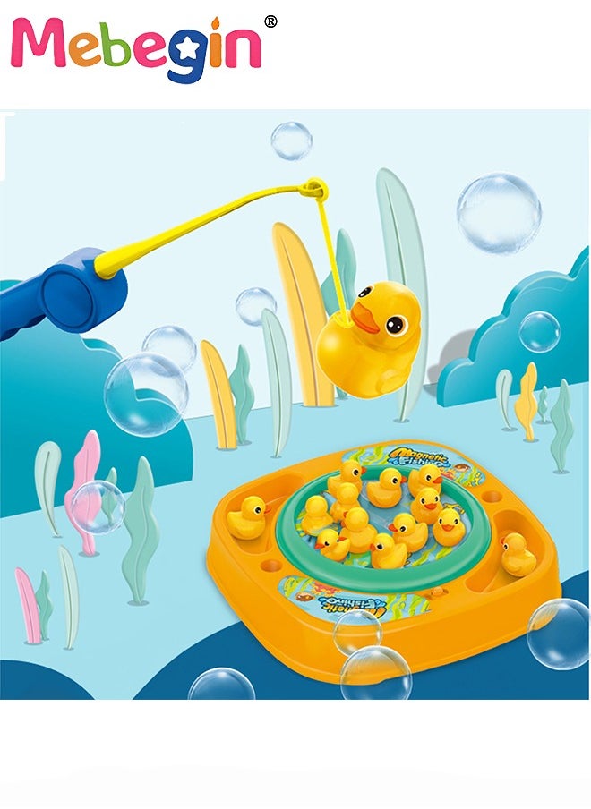 MEBEGIN - Magnetic Fishing Game for Kids, Musical Fishing Toy Set with 10 Ducks and 2 Fishing Rods, Creative Board Game, Fun for Family Time, Ideal Gift for Kids Aged 3+, 2 AA Batteries Required(Not Included) - Image 1